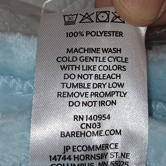 NEW Light Blue Microplush Fleece Bed Blanket by Bare Home - Picture 8 of 11